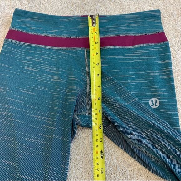 LULULEMON Teal Aquamarine With Purple Leggings Size 4 - Picture 6 of 8